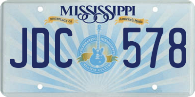 MS license plate JDC578