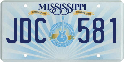 MS license plate JDC581