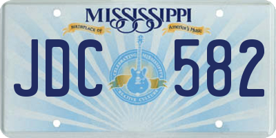 MS license plate JDC582