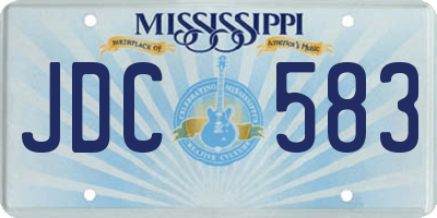 MS license plate JDC583
