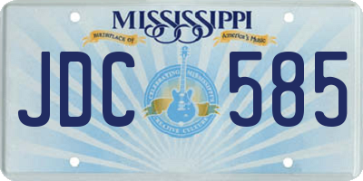 MS license plate JDC585