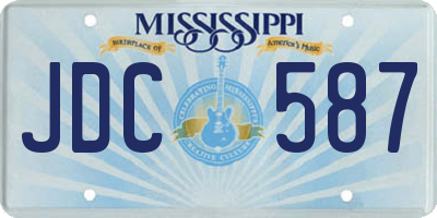 MS license plate JDC587