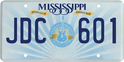MS license plate JDC601