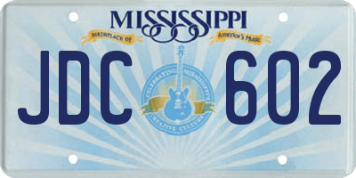 MS license plate JDC602