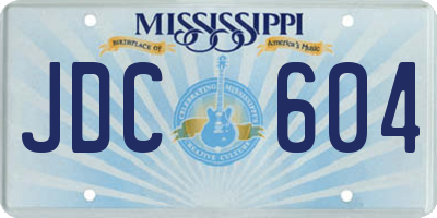 MS license plate JDC604