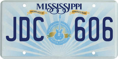 MS license plate JDC606