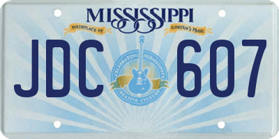 MS license plate JDC607