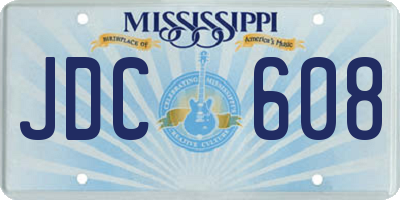 MS license plate JDC608