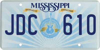 MS license plate JDC610