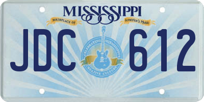 MS license plate JDC612