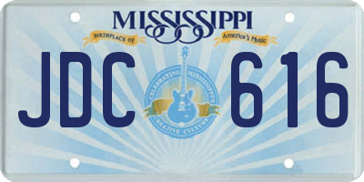 MS license plate JDC616
