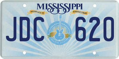 MS license plate JDC620