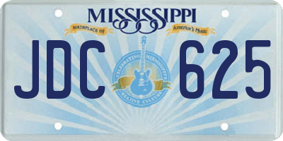 MS license plate JDC625