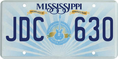 MS license plate JDC630