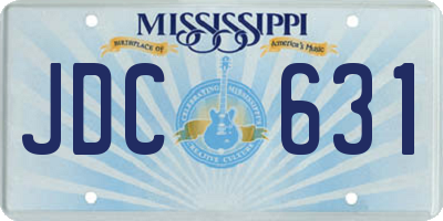 MS license plate JDC631