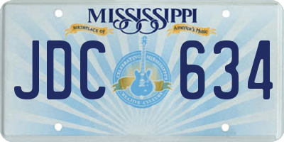 MS license plate JDC634