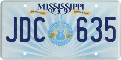 MS license plate JDC635