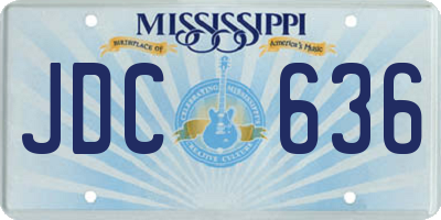 MS license plate JDC636