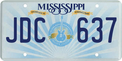 MS license plate JDC637