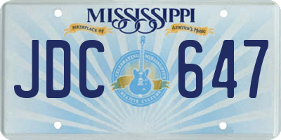 MS license plate JDC647
