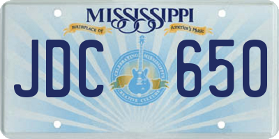 MS license plate JDC650