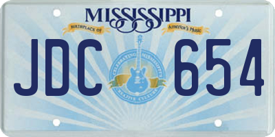 MS license plate JDC654