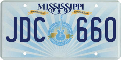 MS license plate JDC660