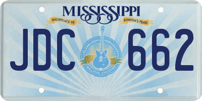 MS license plate JDC662