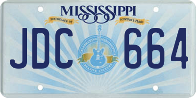 MS license plate JDC664