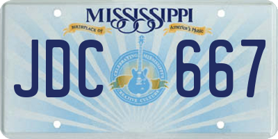 MS license plate JDC667
