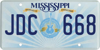 MS license plate JDC668