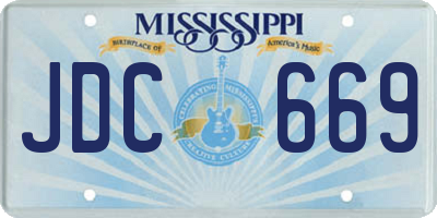 MS license plate JDC669
