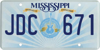 MS license plate JDC671