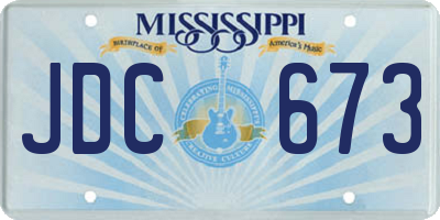 MS license plate JDC673