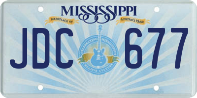 MS license plate JDC677