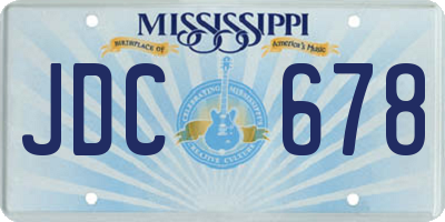 MS license plate JDC678