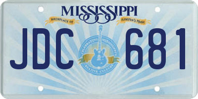 MS license plate JDC681