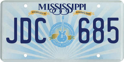 MS license plate JDC685