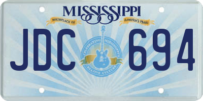MS license plate JDC694
