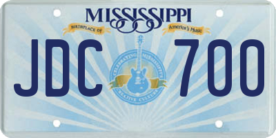 MS license plate JDC700