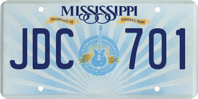 MS license plate JDC701