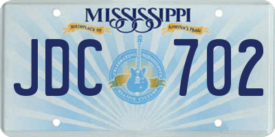 MS license plate JDC702