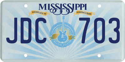 MS license plate JDC703