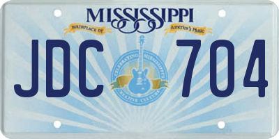 MS license plate JDC704