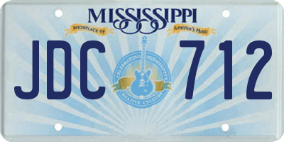 MS license plate JDC712