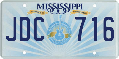 MS license plate JDC716