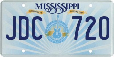 MS license plate JDC720