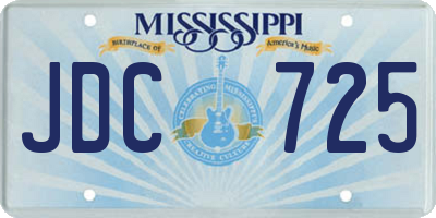 MS license plate JDC725