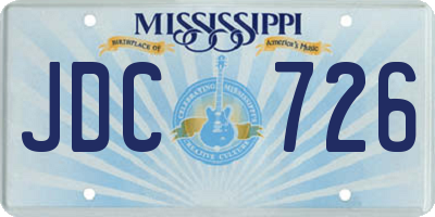 MS license plate JDC726