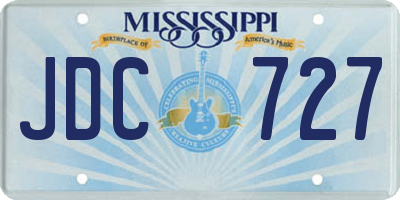 MS license plate JDC727